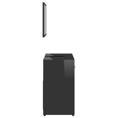 vidaXL Komplet kopalniškega pohištva visok sijaj črn inženirski les