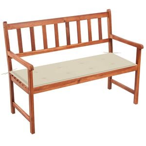 vidaXL Vrtna klop z blazino 120 cm trden akacijev les
