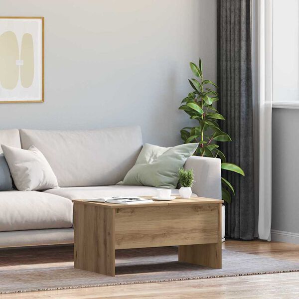 vidaXL Klubska miza Umetni hrast 102 x 50,5 x 46,5 cm Konstruiran les