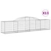 vidaXL Obokana gabionska ko&scaron;ara 13kosi 300x50x60/80cm pocinkano železo