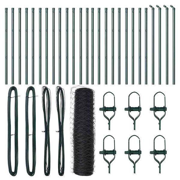 vidaXL Steber ograje. Siva 50 x 0,8 m (50 mm mreža) Jeklo in PVC