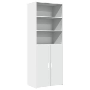 vidaXL Visoka omara bela 70x42,5x185 cm inženirski les
