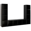 vidaXL TV omarica 3 kosi visok sijaj črna 142,5x35x36,5 cm iverna pl.
