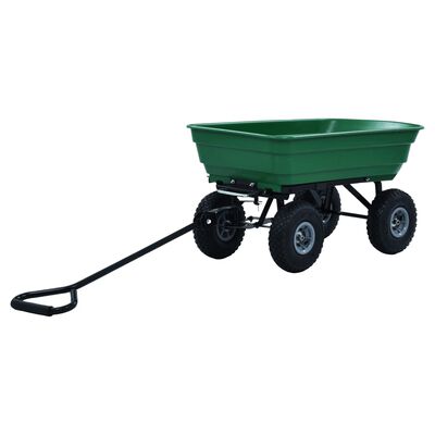 vidaXL Vrtni ročni voziček 300 kg 75 L zelen