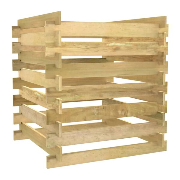 vidaXL Vrtni kompostnik iz letvic 90x90x90 cm impregnirana borovina