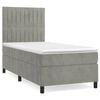 vidaXL Box spring postelja z vzmetnico svetlo siva 90x200 cm žamet