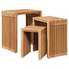 vidaXL Vrtna stranska miza 3 kos Rjava 33 x 44,5 x 51 cm
