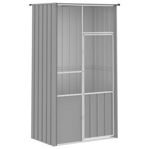 vidaXL Ptičja kletka siva 115x78x200 cm pocinkano jeklo