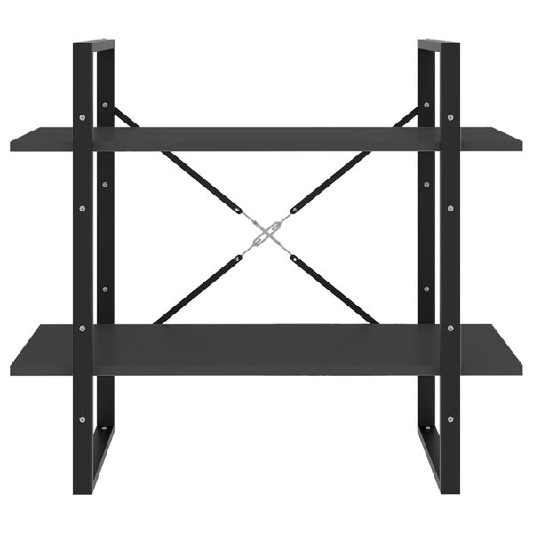 vidaXL Knjižna omara 2-nadstropna siva 80x30x70 cm iverna plošča