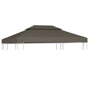 vidaXL Streha za paviljon 2-delna 310 g/m&sup2; 4x3 m taupe