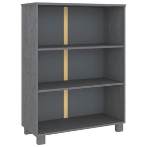 vidaXL Knjižna omara HAMAR temno siva 85x35x112 cm trdna borovina