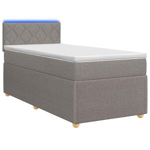 vidaXL Postelja boxspring z vzmetnico Taupe 80 x 200 cm Blago