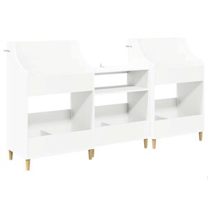 vidaXL Set medijskih polic 3 kos Bela 212 x 46 x 112 cm Inženirski les