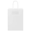 vidaXL Papirnate vrečke 250 kosov z ročaji bela 15x8x21 cm