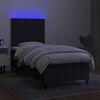 vidaXL Box spring postelja z vzmetnico LED črna 80x200 cm blago