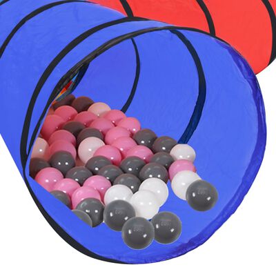 vidaXL Otroški tunel za igranje z 250 žogicami pisane barve