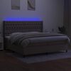 vidaXL Box spring postelja z vzmetnico LED taupe 200x200 cm blago