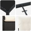 vidaXL Komplet za jedilnico v vrtu z blazino 7 pcs Črna Poly ratan