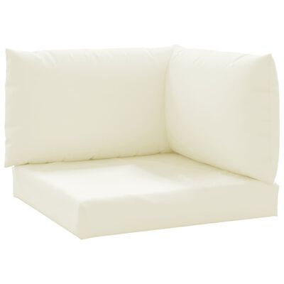 vidaXL Blazine za kavč iz palet 3 kosi kremno belo blago