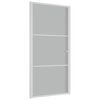 vidaXL Notranja vrata 102,5x201,5 cm bela mat steklo in aluminij