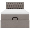 vidaXL Otomanski posteljni okvir z vzmetnico taupe 90x190 cm blago