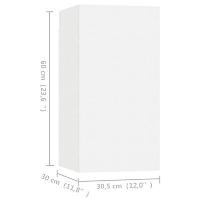 vidaXL TV omarice 4 kosi bele 30,5x30x60 cm iverna plošča
