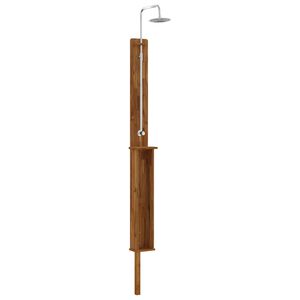 vidaXL Zunanji tu&scaron; 257 cm Trdna akacijeva les in nerjavna stole