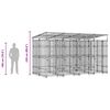 vidaXL Zunanji pasji boks s streho jeklo 7,37 m&sup2;