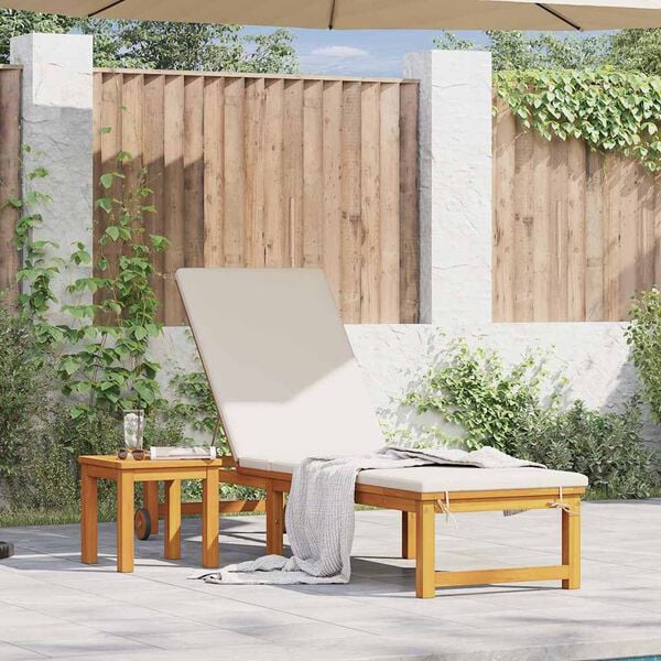 vidaXL Ležalnik 2 pcs Rjava Masiven les akacije