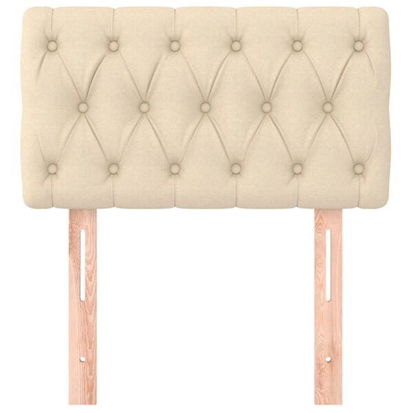 vidaXL Posteljno vzglavje krem 80x7x78/88 cm blago