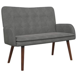 vidaXL Kavč za 2 osebi Temno siva 115 x 61 x 87 cm Žamet