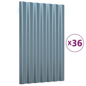 vidaXL Stre&scaron;ne plo&scaron;če 36 kosov cinkano jeklo sive 60x36 cm