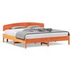 vidaXL Posteljni okvir brez vzmetnice vo&scaron;č. rjav 200x200 cm borovina