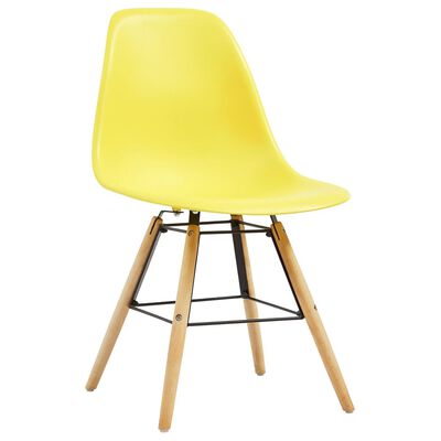 vidaXL Jedilni stoli 6 kosov rumena plastika