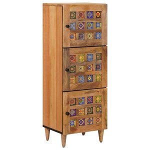vidaXL Visok predalnik Naravna 40 x 33 x 110 cm Masiven les manga