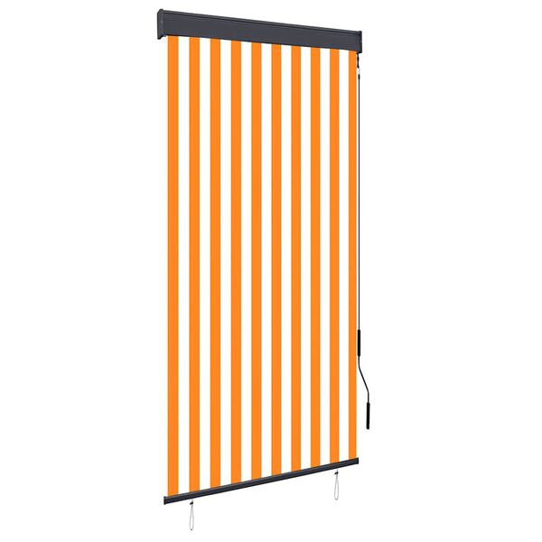 vidaXL Zunanje rolo senčilo 100x250 cm belo in oranžno