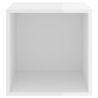 vidaXL Stenska omarica visok sijaj bela 37x37x37 cm iverna plošča