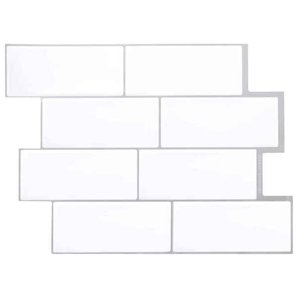 vidaXL Dekorativne nalepke 10 pcs Bela siva 29,4 x 21,4 x 0,8 cm