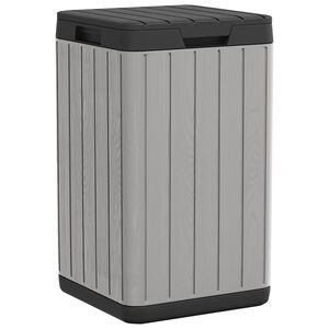 vidaXL Zunanji ko&scaron; za smeti siv 38x38x65 cm PP