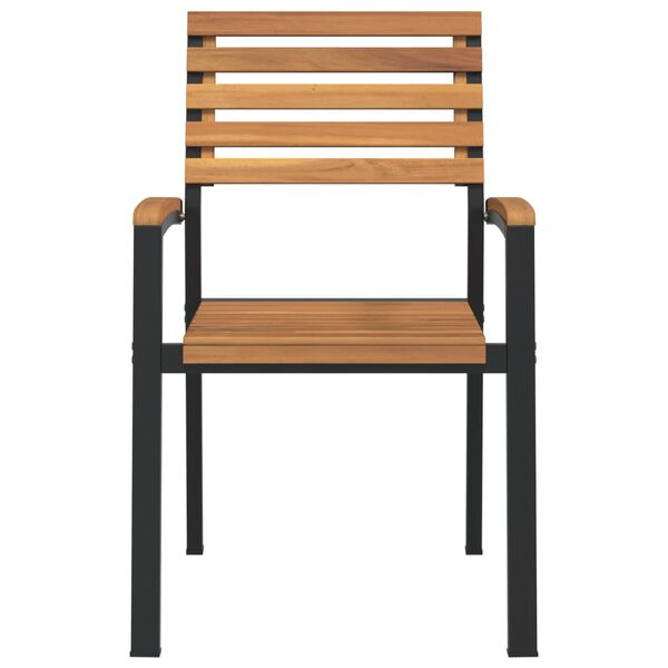 vidaXL Vrtni stoli 2 kosa trden akacijev les in kovina