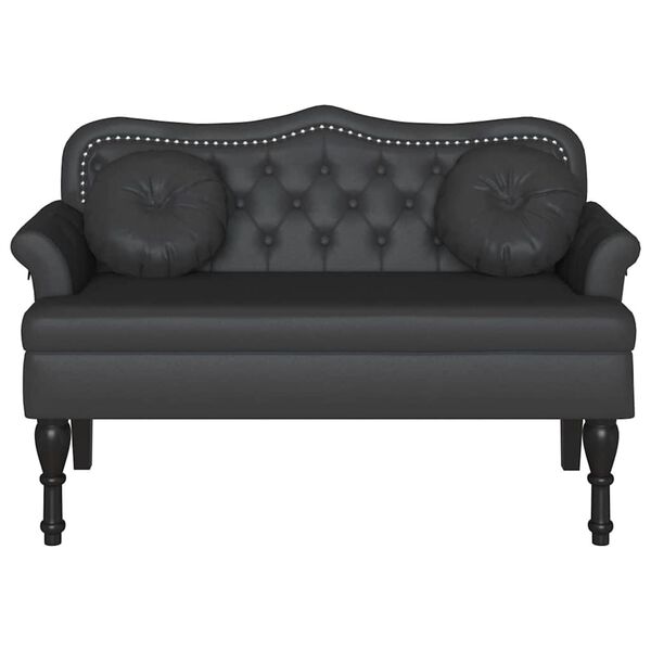 vidaXL Chesterfield klop Črna 120,5 x 65 x 75 cm Umjetno usnje