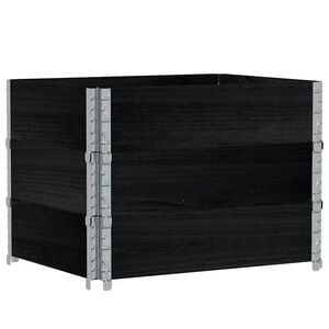 vidaXL Paletni okvirji 3 kosi črni 80x60 cm trdna borovina
