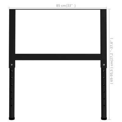 vidaXL Nastavljivi okvirji za delovno mizo 2 kosa kov. 85x(69-95,5) cm