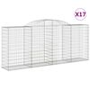vidaXL Obokane gabion ko&scaron;are 17 kosa 300x50x120/140cm pocinkano železo