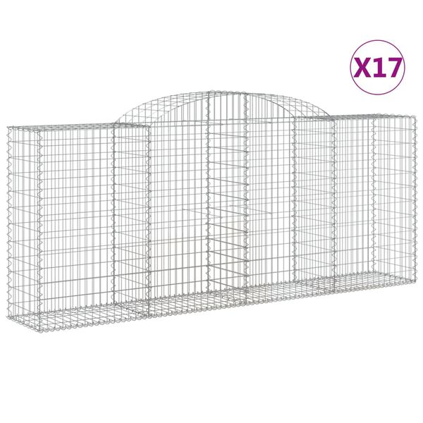 vidaXL Obokane gabion ko&scaron;are 17 kosa 300x50x120/140cm pocinkano železo