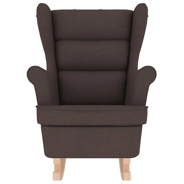 vidaXL Gugalni stol Temno rjava 74x90x102 cm Tkanina