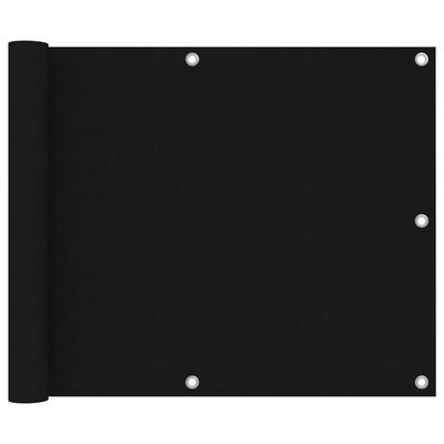 vidaXL Balkonsko platno črno 75x600 cm oksford blago