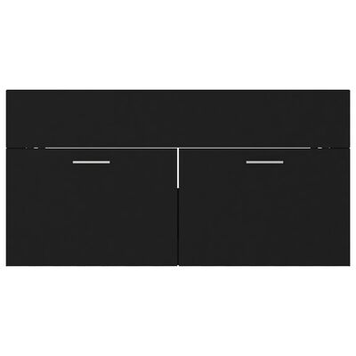 vidaXL Omarica za umivalnik črna 90x38,5x46 cm iverna plošča