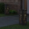 vidaXL Solarno LED svetilo za pot 2 pcs Črna Medenina