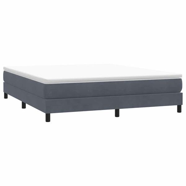 vidaXL Box spring postelja brez vzmetnico temno siva 180x210 cm žamet
